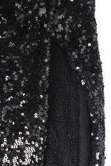 Vintage DKNY Donna Karan Silk Sequin Bodycon Skirt slit opening/sequin work close @ Recess LA