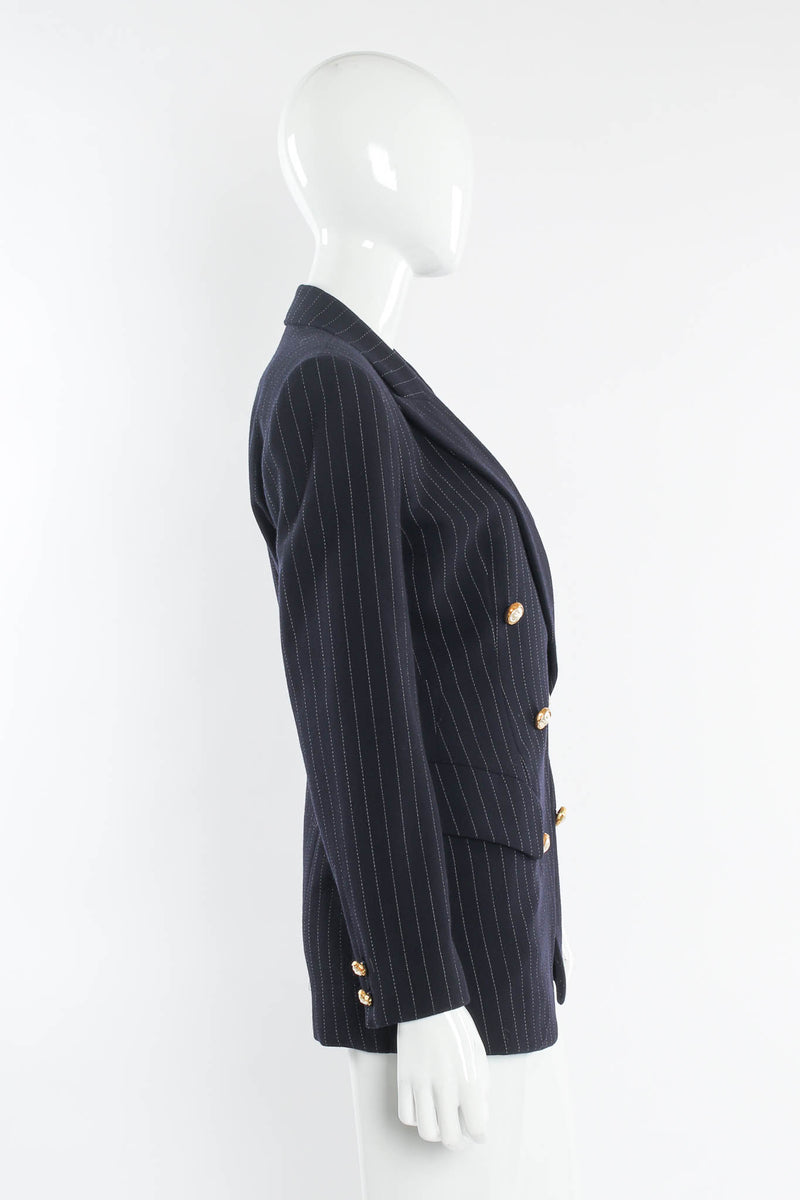 Vintage Donna Karan DKNY Pinstripe Lace Blazer & Skirt Set mannequin side top@ Recess Los Angeles