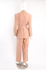 Vintage Donna Karan Wrap Tie Jacket & Pant Suit on mannequin back at Recess Los Angeles