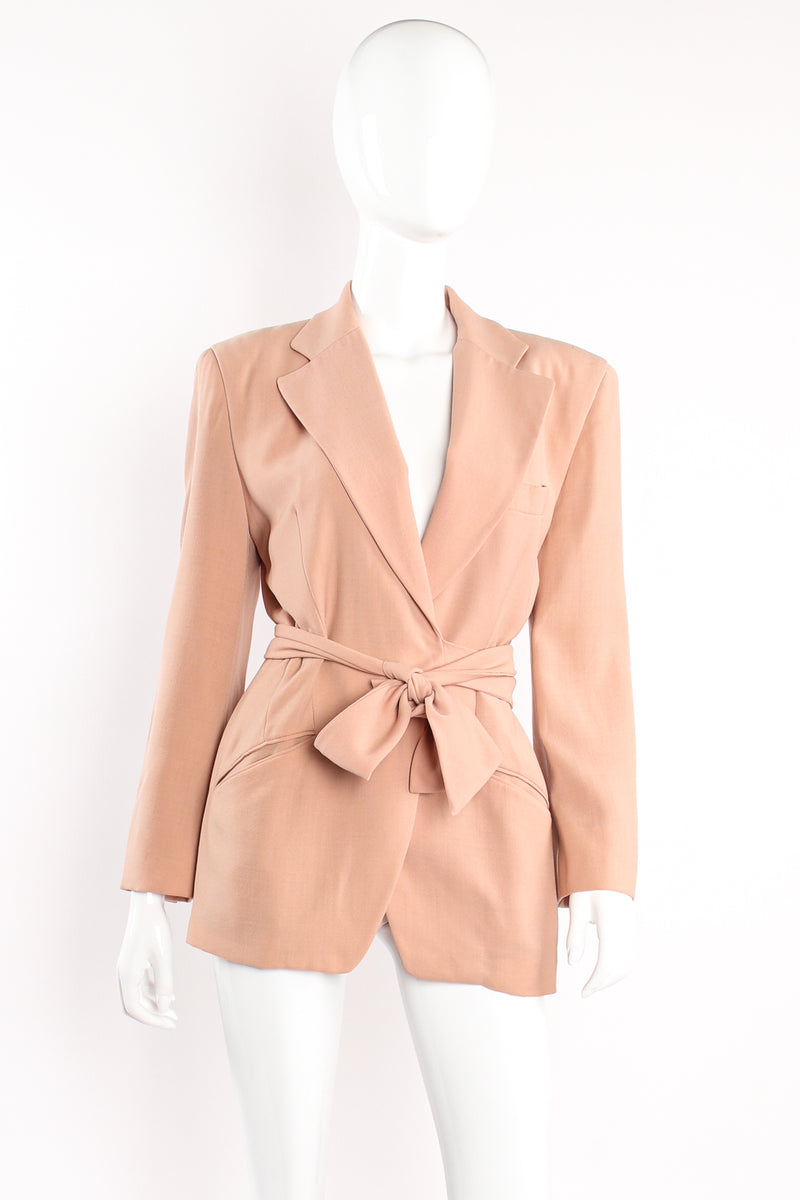 Vintage Donna Karan Wrap Tie Jacket Suit on mannequin front at Recess Los Angeles