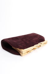 Vintage Donna Karan Oxblood Suede Slim Convertible Clutch at Recess Los Angeles