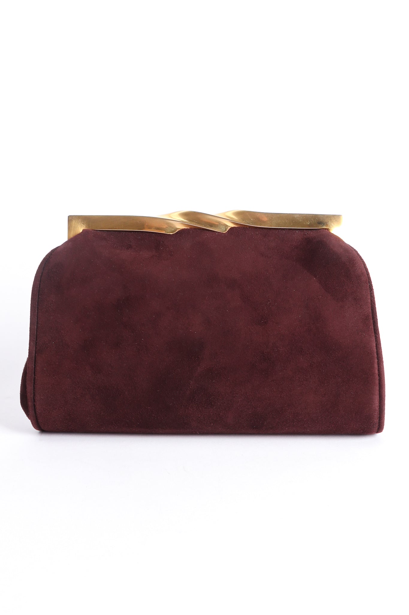 Vintage Donna Karan Oxblood Suede Slim Convertible Clutch at Recess Los Angeles