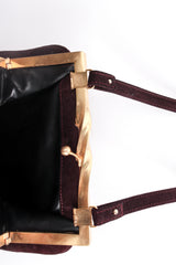 Vintage Donna Karan Oxblood Suede Slim Convertible Clutch at Recess Los Angeles