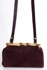 Vintage Donna Karan Oxblood Suede Slim Convertible Clutch at Recess Los Angeles