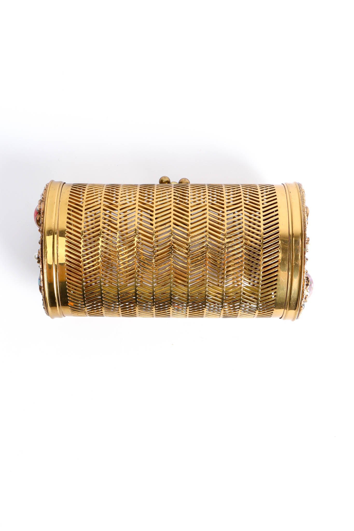 Dorset Rex Fifth Avenue 1960s Stone Cage Clutch front flat @ Recess Los Angeles