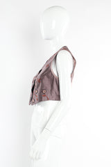 Vintage Dries Van Noten Floral Silk Jacket, Vest, & Skirt Set mannequin vest side @ Recess LA