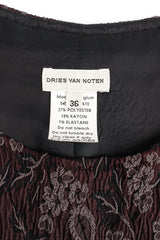 Vintage Dries Van Noten Leaf Foliage Pleat Tank Top tag @ Recess LA