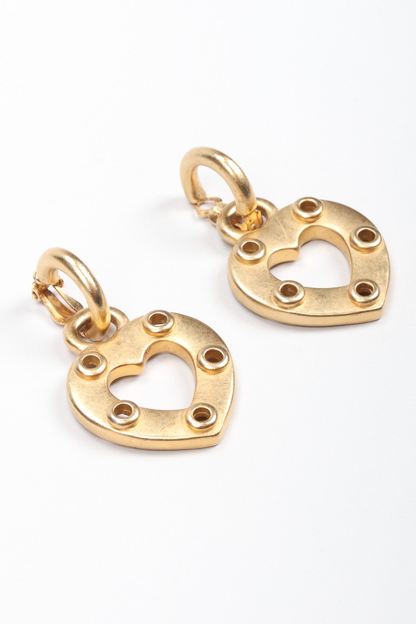 Recess Los Angeles Vintage Erwin Pearl Heart Lock Earrings