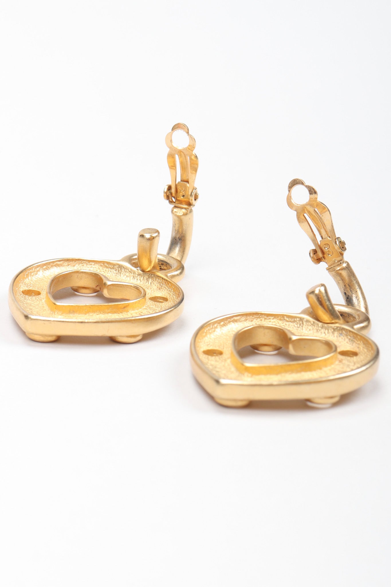 Recess Los Angeles Vintage Erwin Pearl Heart Lock Earrings