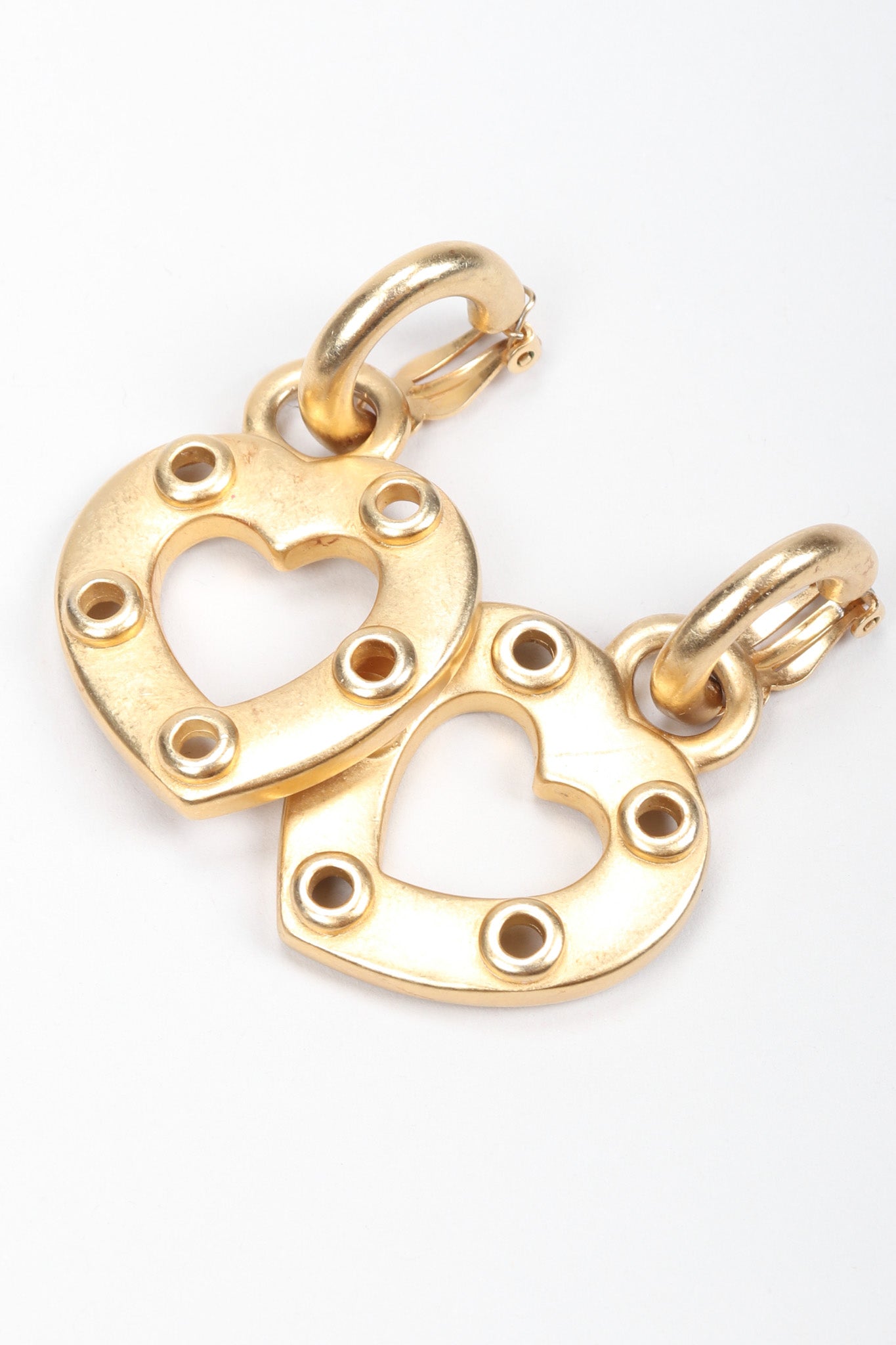 Recess Los Angeles Vintage Erwin Pearl Heart Lock Earrings