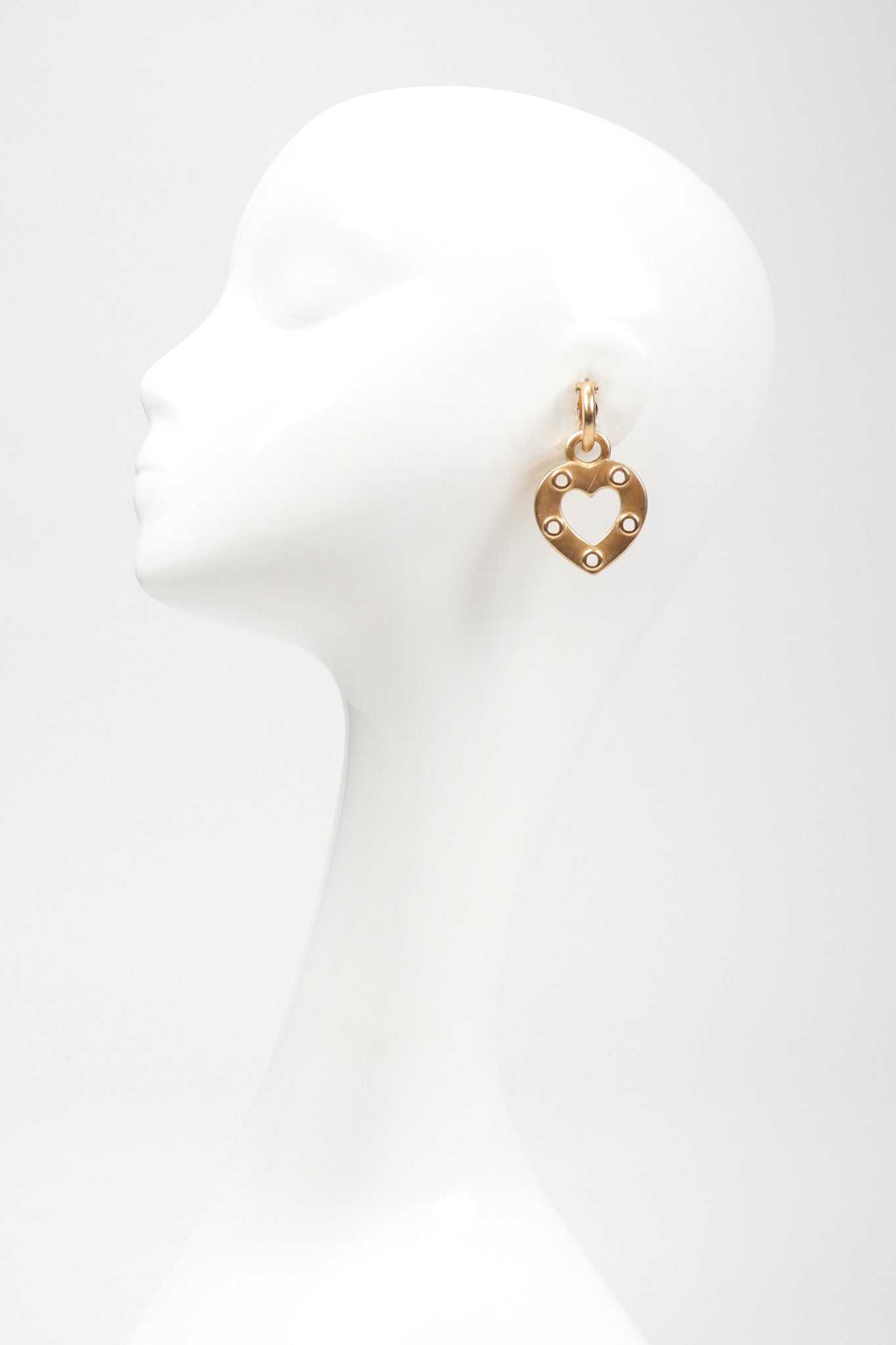 Recess Los Angeles Vintage Erwin Pearl Heart Lock Earrings