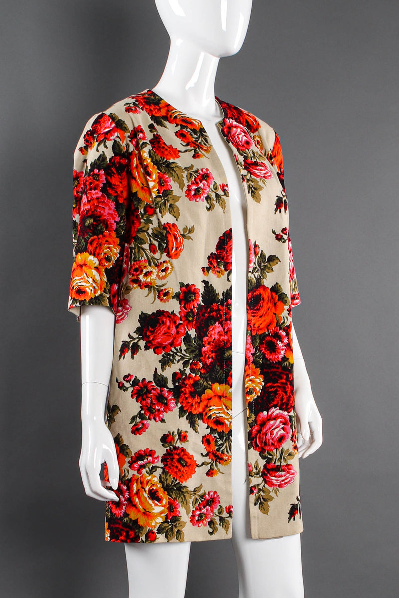 Vintage Edith Flagg Floral Arrangement Canvas Coat mannequin angle @ Recess Los Angeles