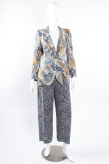 Vintage Emanuel Ungaro Mixed Animal Print Jacket & Pant Set on Mannequin front at Recess LA