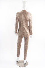 Vintage Emanuel Ungaro Suede Snakeskin Jacket & Pant Suit on Mannequin back @ Recess LA