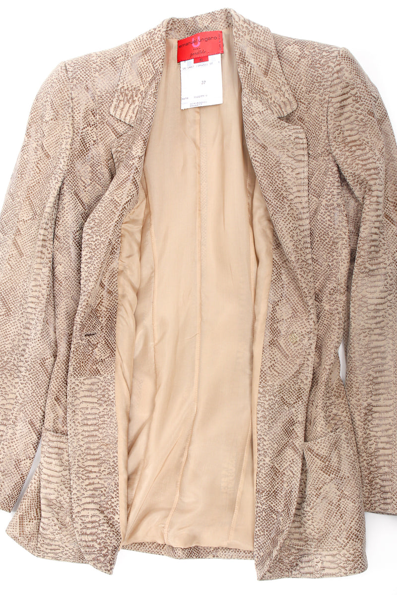 Vintage Emanuel Ungaro Suede Snakeskin Jacket Suit jacket flat @ Recess LA