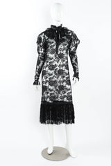 Vintage Emanuel Ungaro Bow Sheer Lace Dress mannequin front @ Recess LA