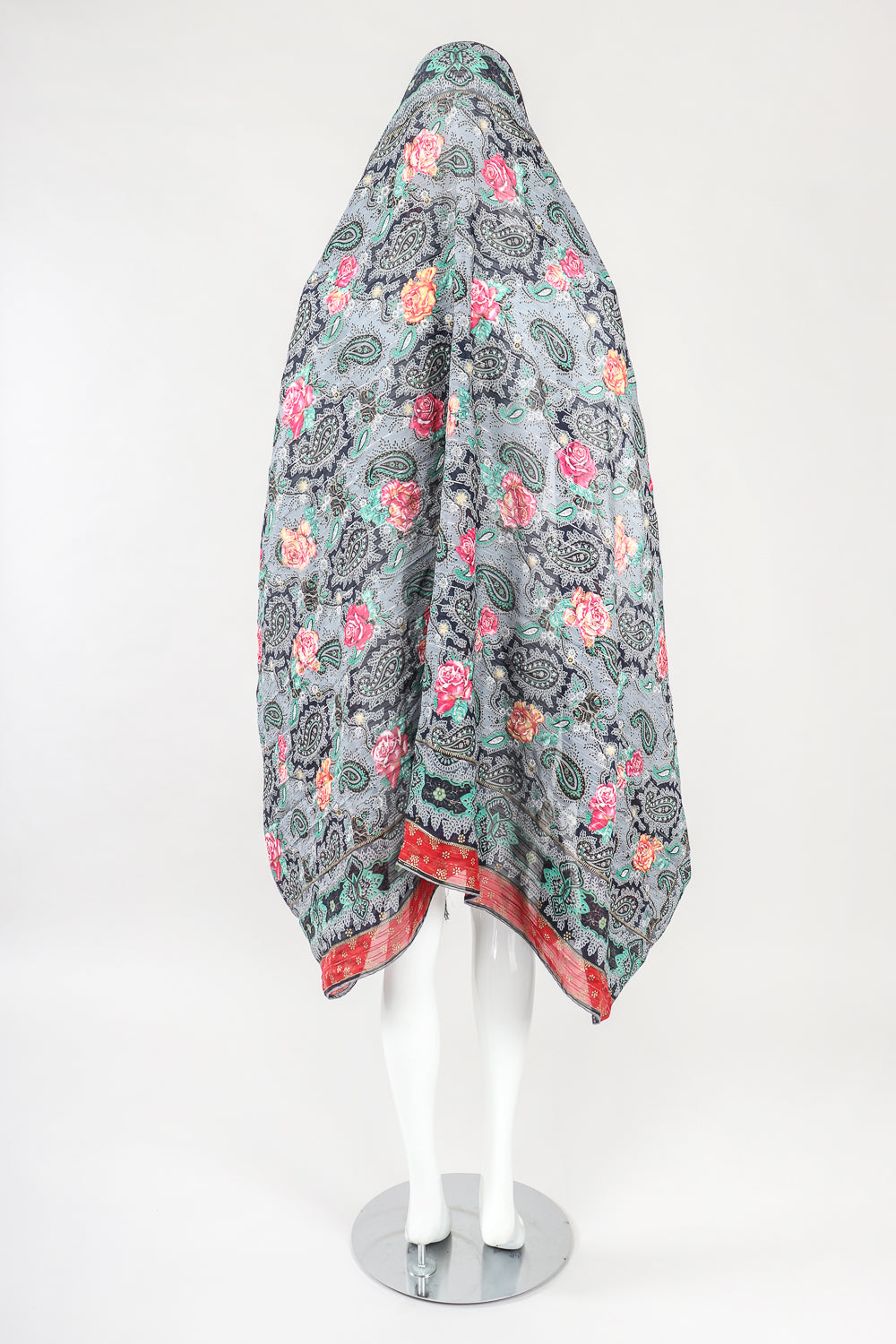 Recess Designer Consignment Vintage Emanuel Ungaro  Silk Paisley Tassel Scarf Wrap Los Angeles Resale