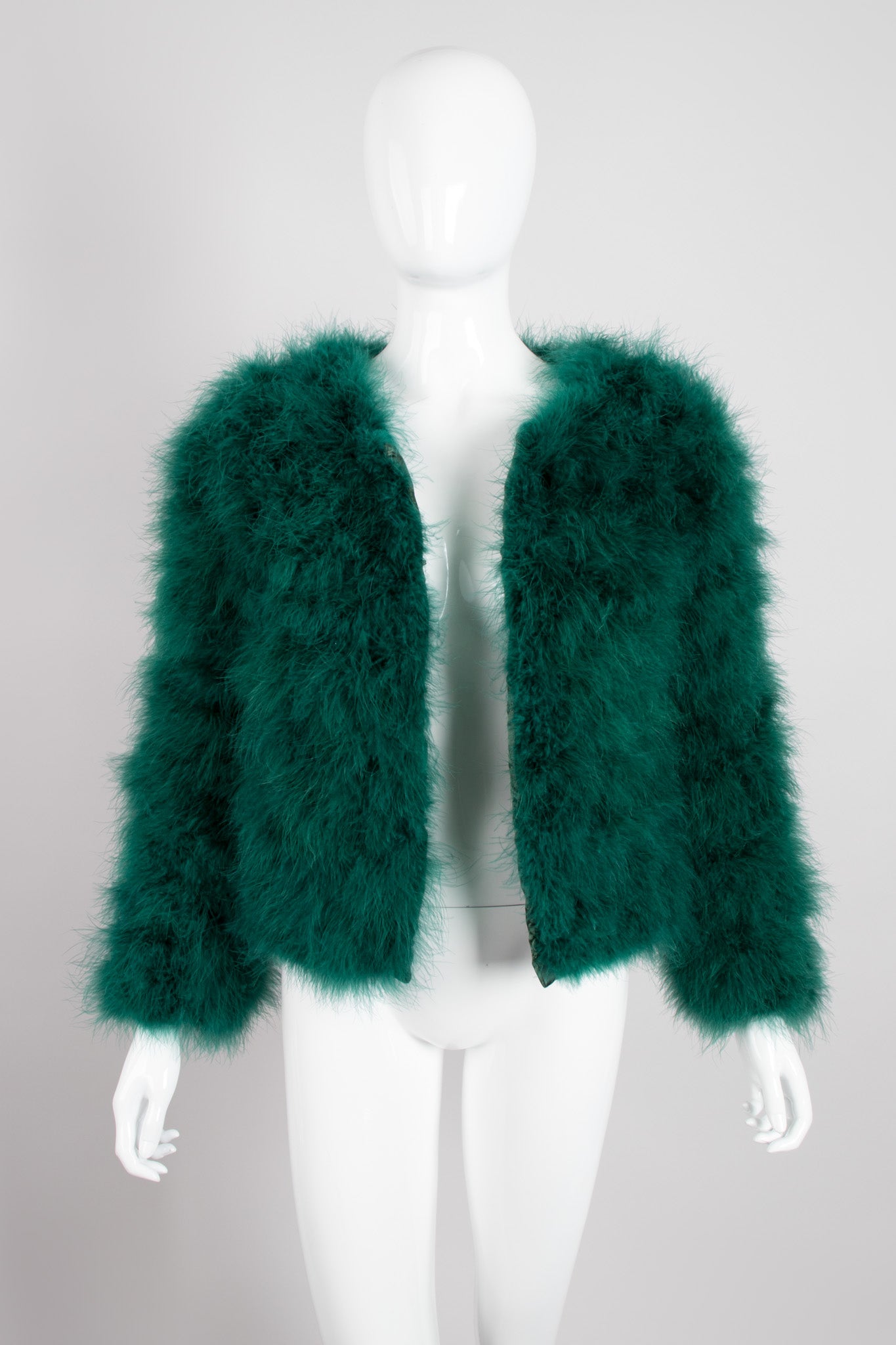 Evergreen Vintage Chubby Marabou Feather Jacket