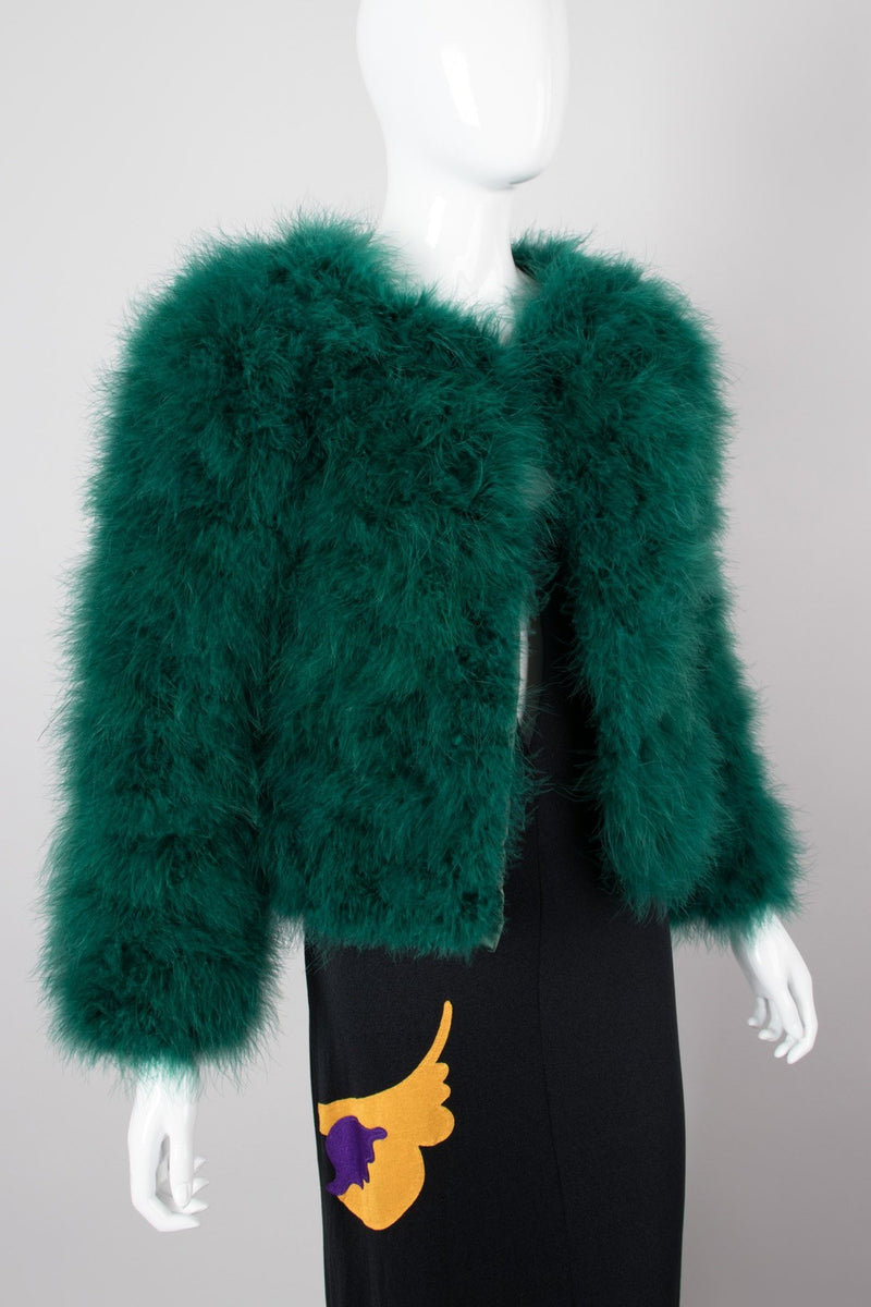 Evergreen Vintage Chubby Marabou Feather Jacket