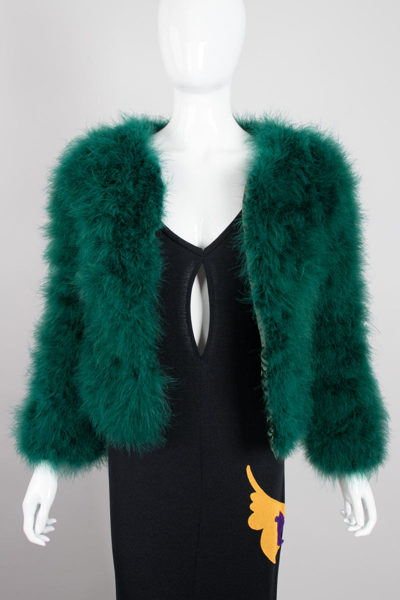 Evergreen Vintage Chubby Marabou Feather Jacket