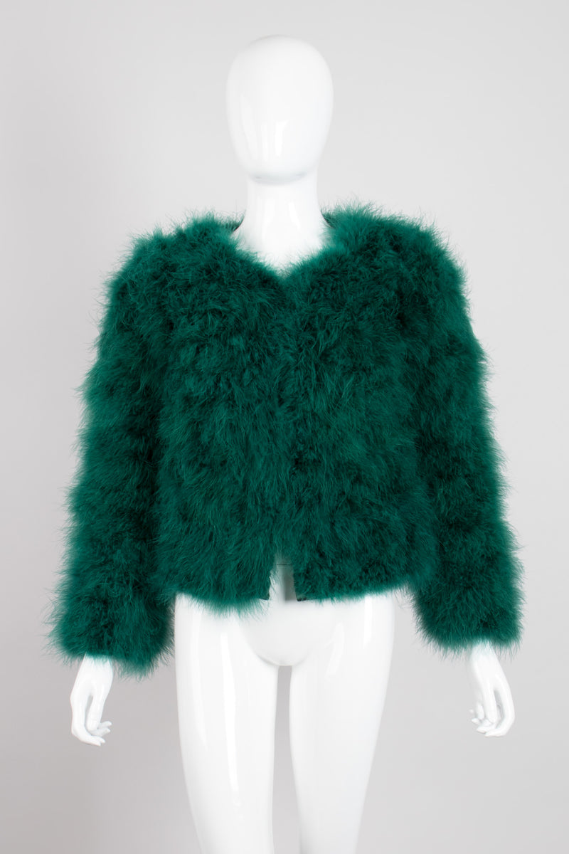 Evergreen Vintage Chubby Marabou Feather Jacket