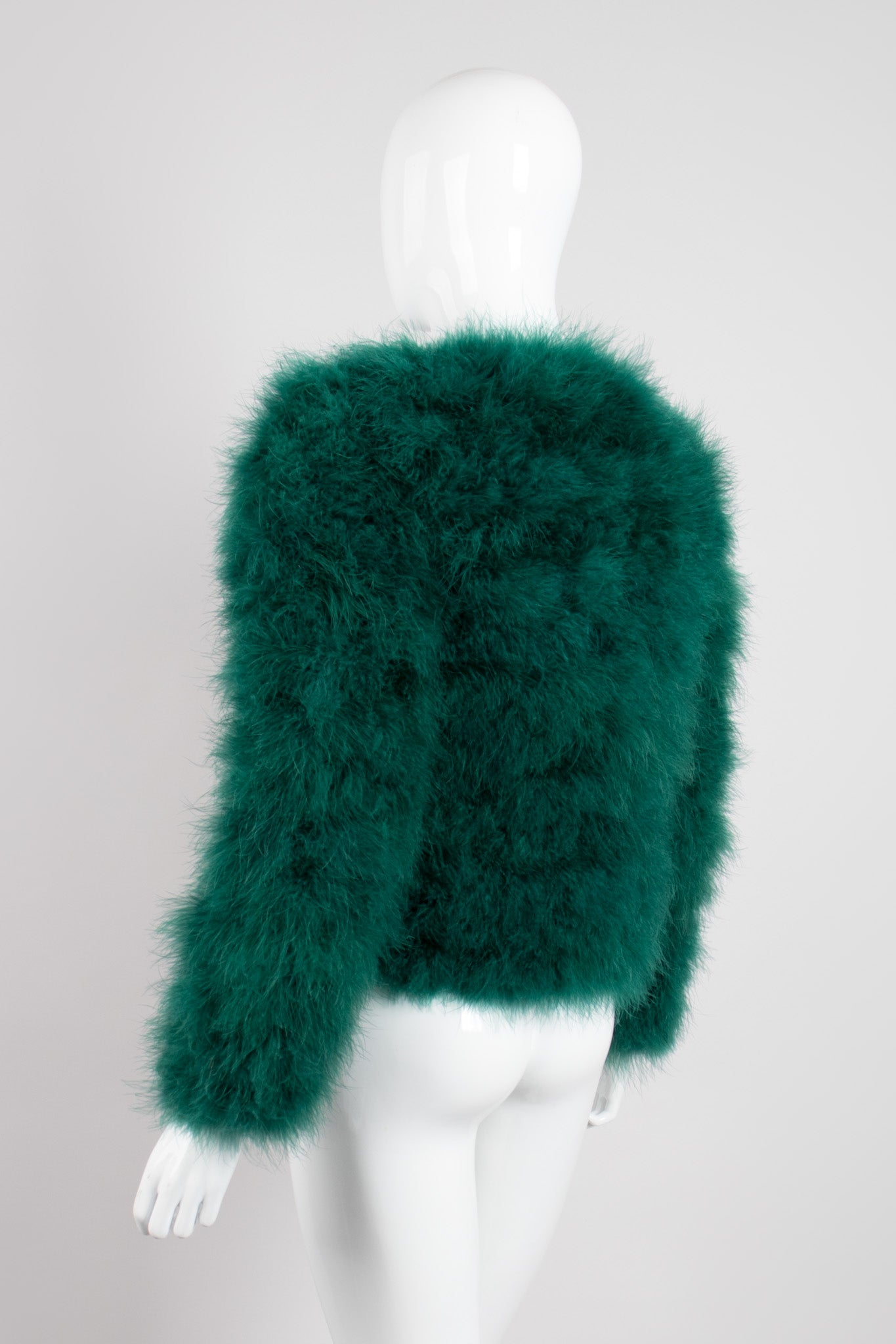 Evergreen Vintage Chubby Marabou Feather Jacket