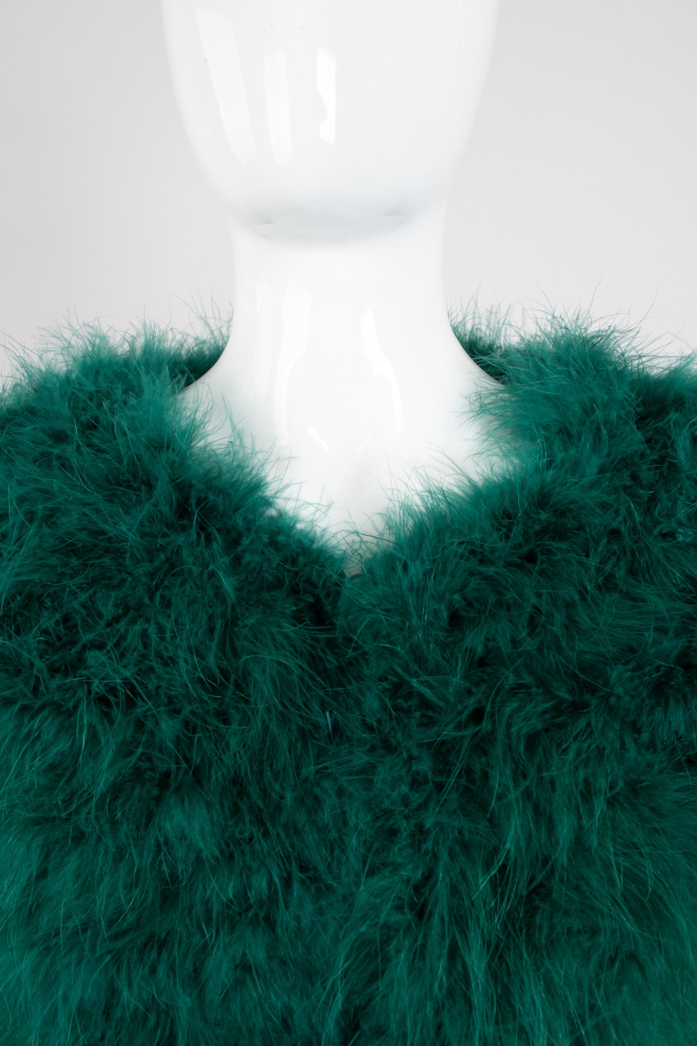 Evergreen Vintage Chubby Marabou Feather Jacket