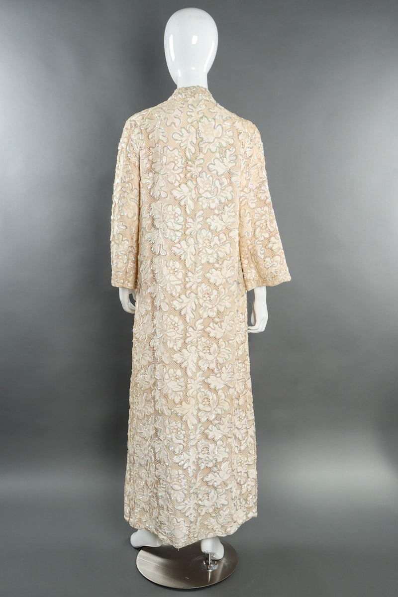 Vintage Emma Domb Lace Floral Sequin Duster mannequin back @ Recess Los Angeles