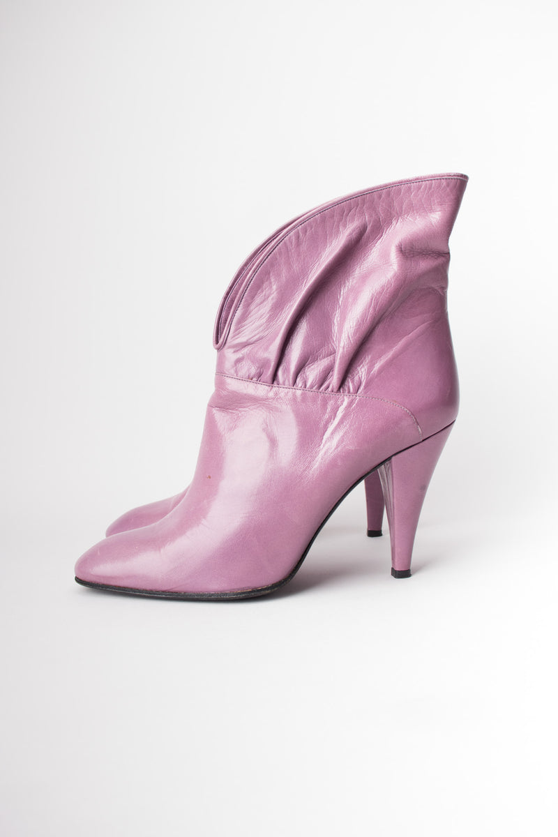 Erik's Shoes Lilac Purple Cuffed Collar Ankle Boots Booties