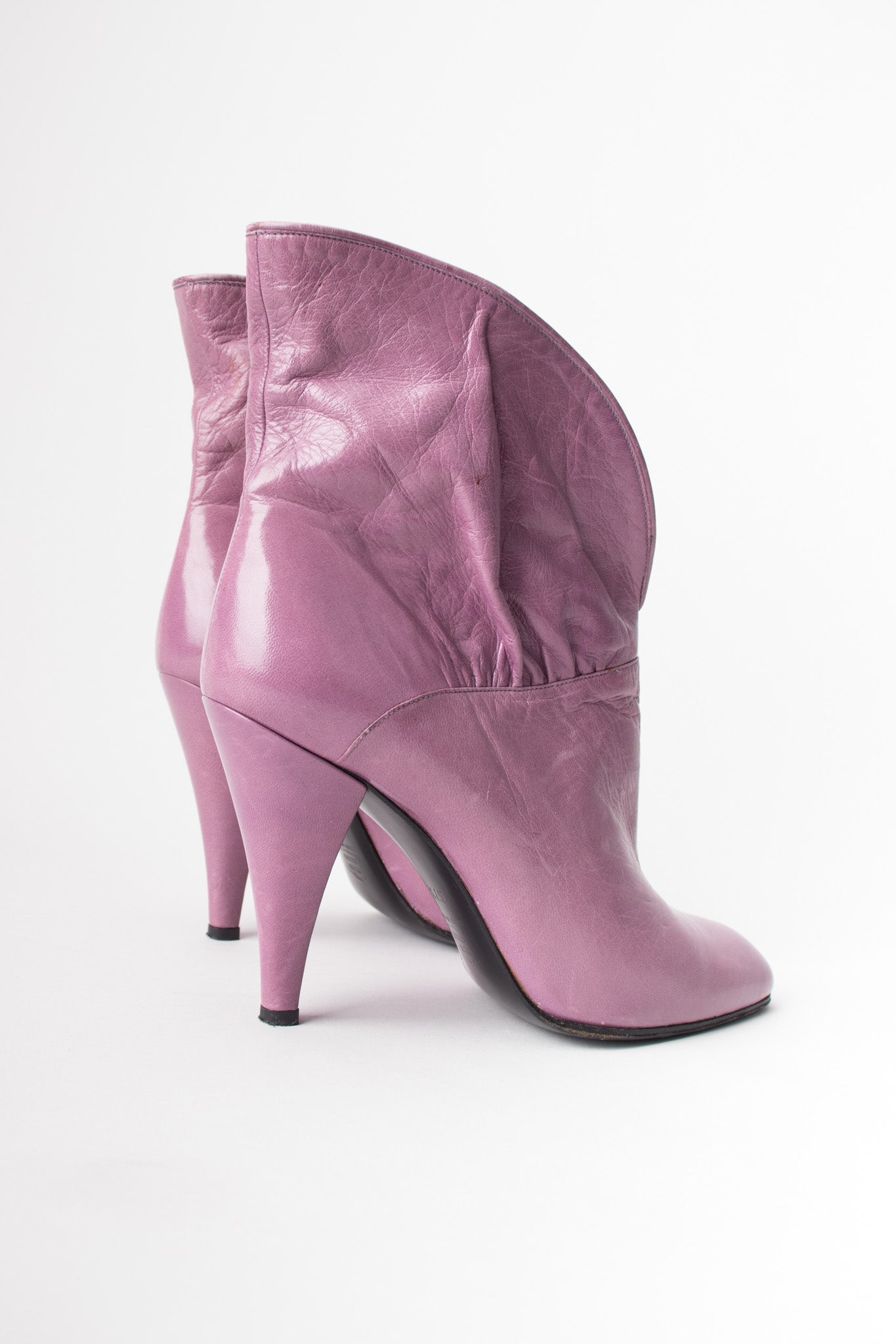 Erik's Shoes Lilac Purple Cuffed Collar Ankle Boots Booties