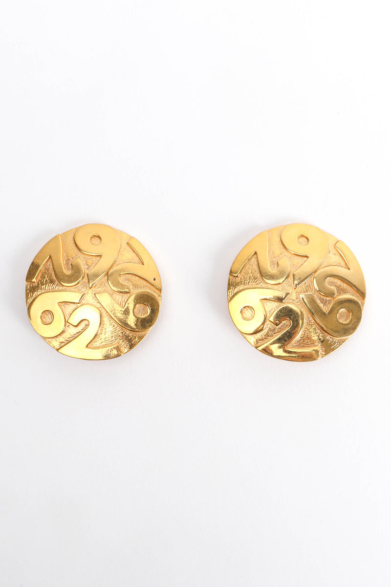 Vintage Escada Number Play Plate Earrings front pair @ Recess Los Angeles