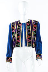 Chevron Sequined Velvet Boxy Jacket