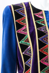 Chevron Sequined Velvet Boxy Jacket