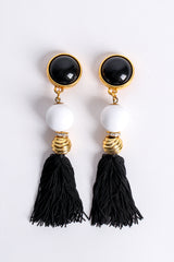 Vintage Escada Tassel Ball Drop Earrings flat at Recess Los Angeles