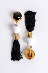 Vintage Escada Tassel Ball Drop Earrings flat at Recess Los Angeles