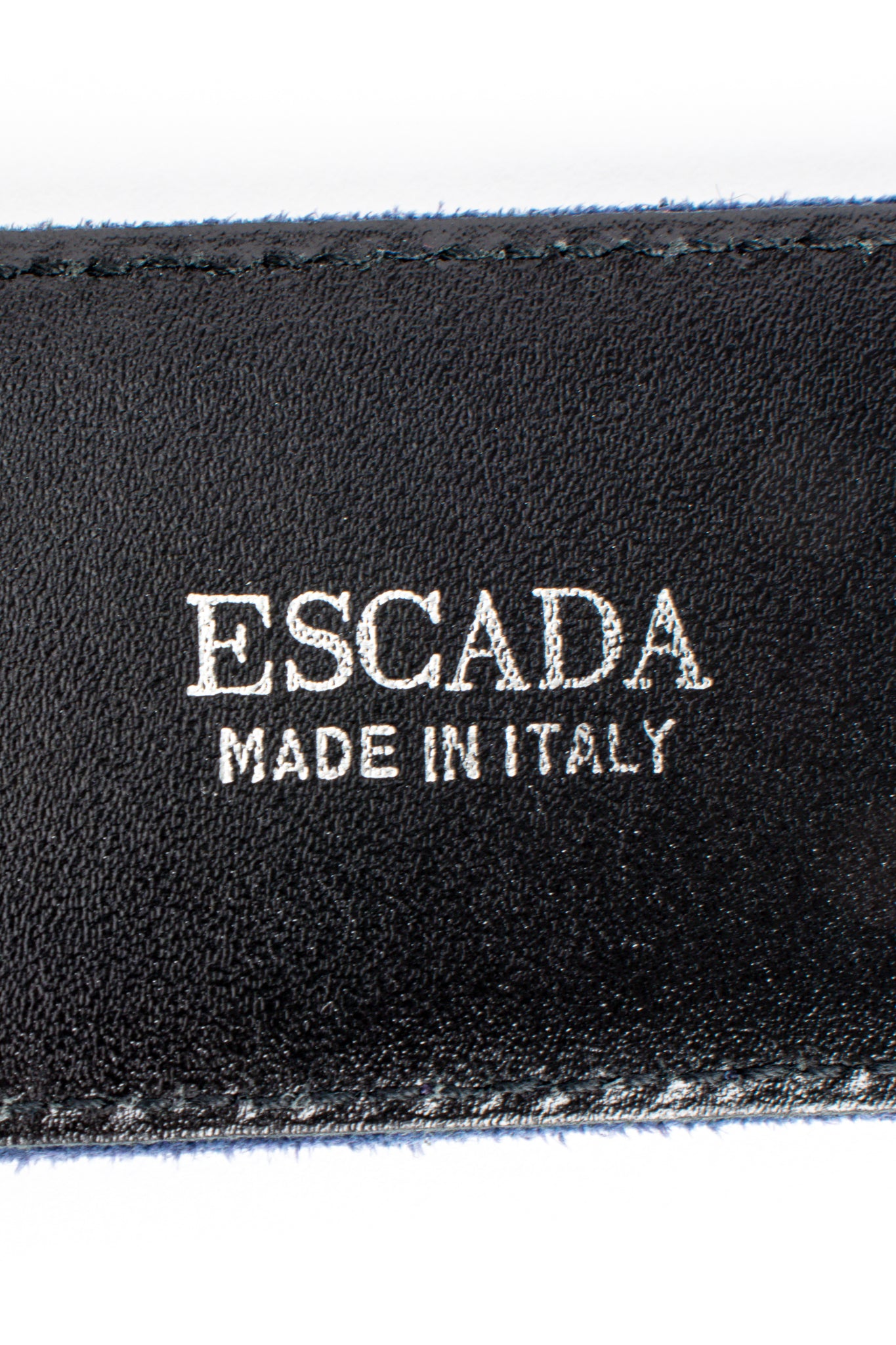 Vintage Escada Starry Suede Belt signature stamp at Recess Los Angeles