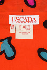 Vintage Escada Graffiti Heart Print Silk Blouse label at Recess Los Angeles