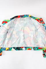 Vintage Escada Tropical Parrot Denim Jacket & Pant Set jacket flat inside at Recess LA