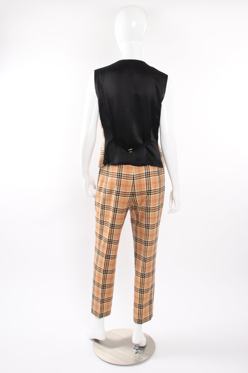 Vintage Escada Plaid Horsebit Vest & Pant Set on Mannequin back at Recess Los Angeles