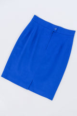 Vintage Escada Colorblock Lapis Skirt back at Recess Los Angeles