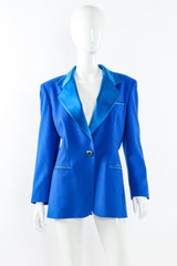 Vintage Escada Colorblock Lapis Blazer & Skirt Set on mannequin front at Recess Los Angeles