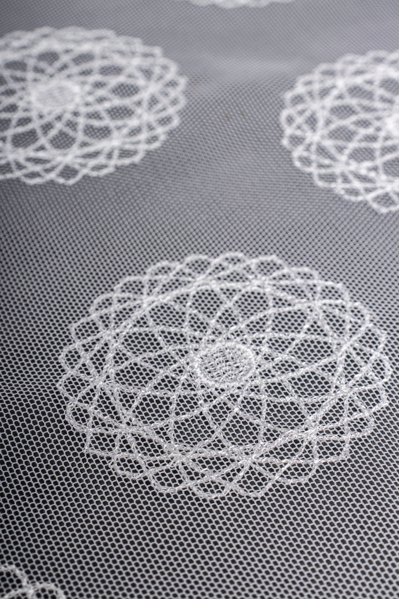 Vintage Escada Sheer Mesh Spirograph Shirt fabric detail at Recess Los Angeles