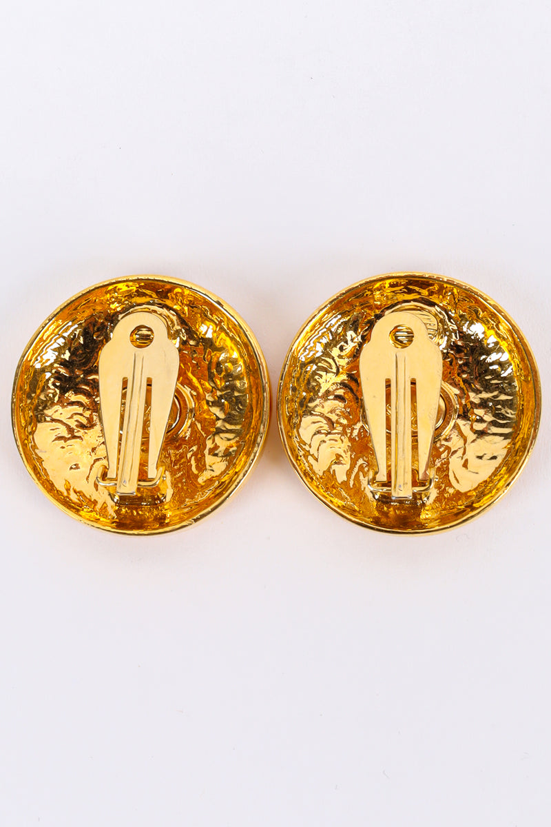 Vintage Escada Round Spiral Disc Earrings back @ Recess LA