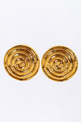 Vintage Escada Round Spiral Disc Earrings front hang @ Recess LA