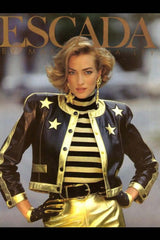 Vintage Escada Leather Star Boxy Jacket on Tatjana Patitz Recess Los Angeles