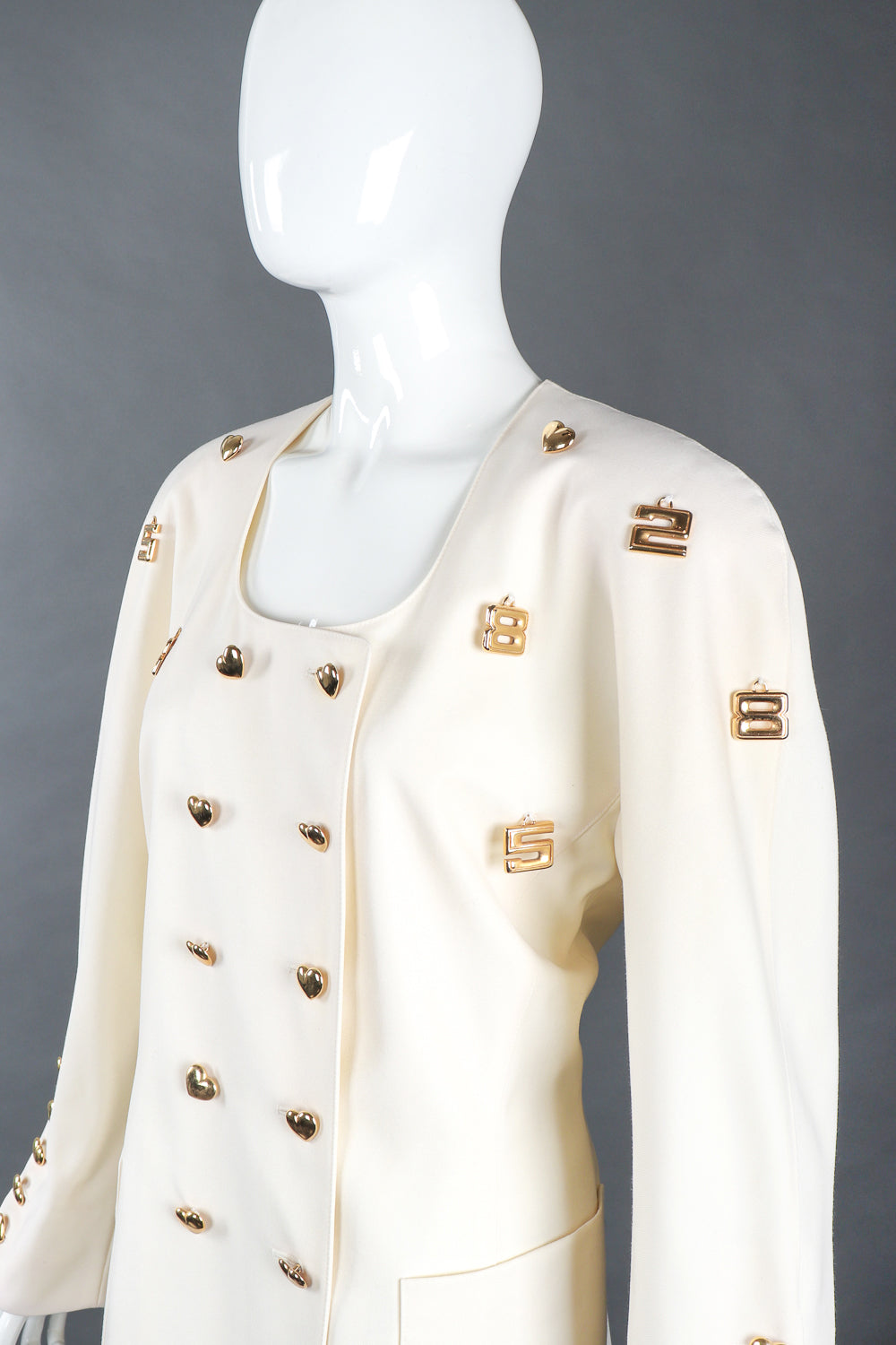 Recess Designer Consignment Vintage Escada Double Breasted Gold Charm Jacket Los Angeles Resale Recycled