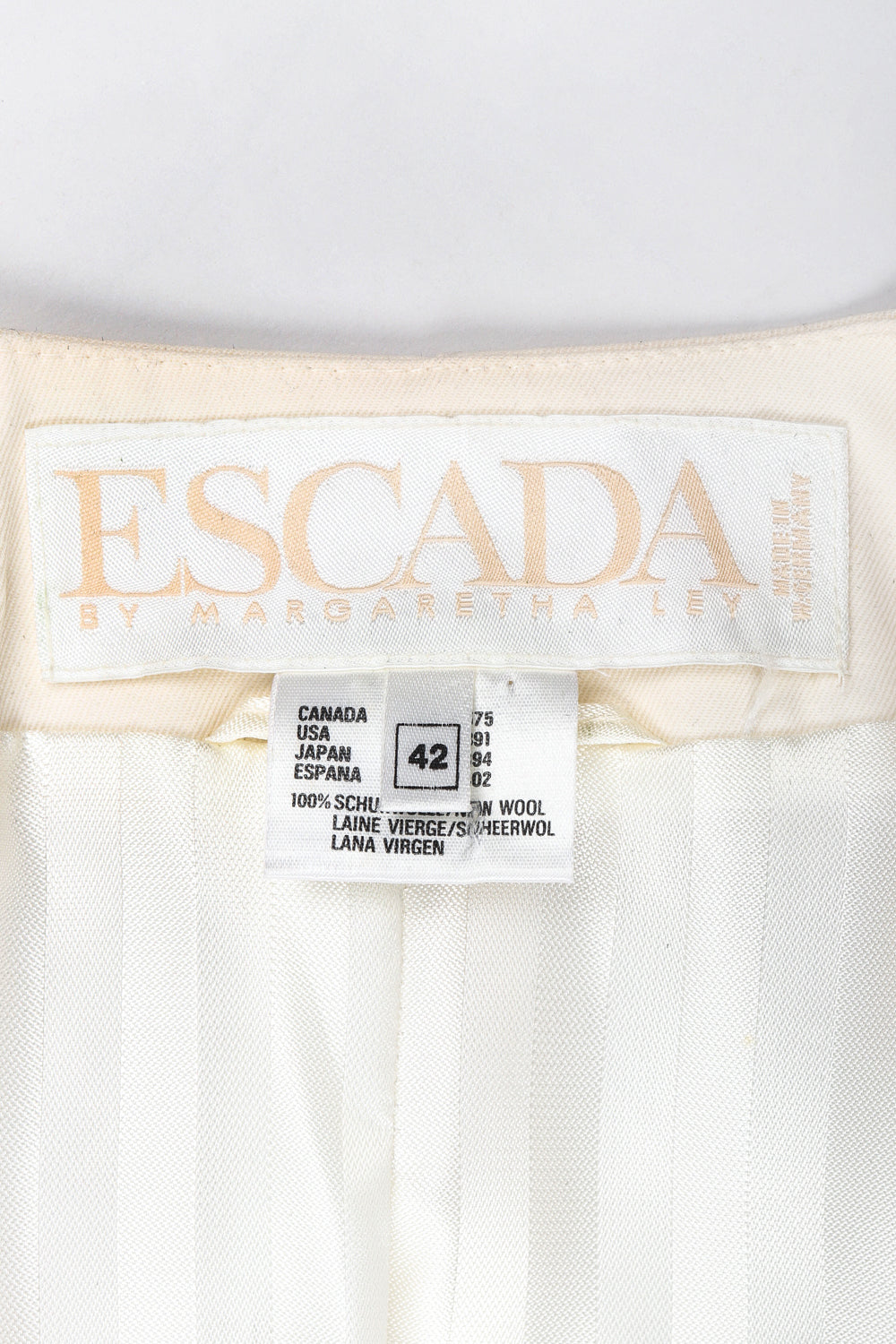 Recess Designer Consignment Vintage Escada Double Breasted Gold Charm Jacket Los Angeles Resale Recycled