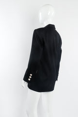 Vintage Escada Satin Trim Tuxedo Jacket on Mannequin back angle at Recess Los Angeles