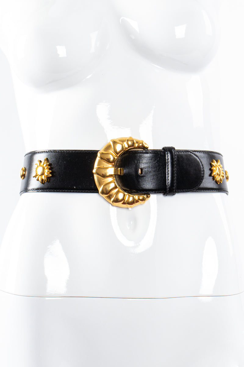 Vintage Escada Studded Sun Leather Belt on Mannequin at Recess Los Angeles