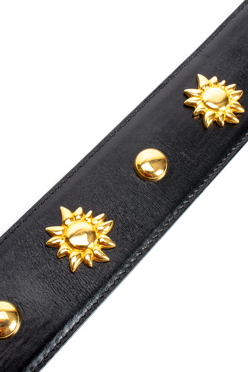 Vintage Escada Studded Sun Leather Belt stud detail at Recess Los Angeles